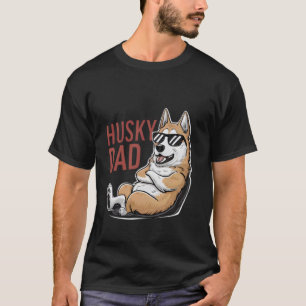 T-shirt Papa Husky drôle et cool avec des lunettes de sole