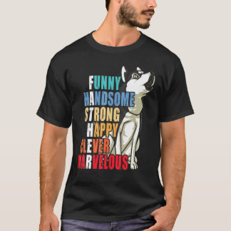 T-shirt Papa Husky Drôle Husky Beau Papa Fort