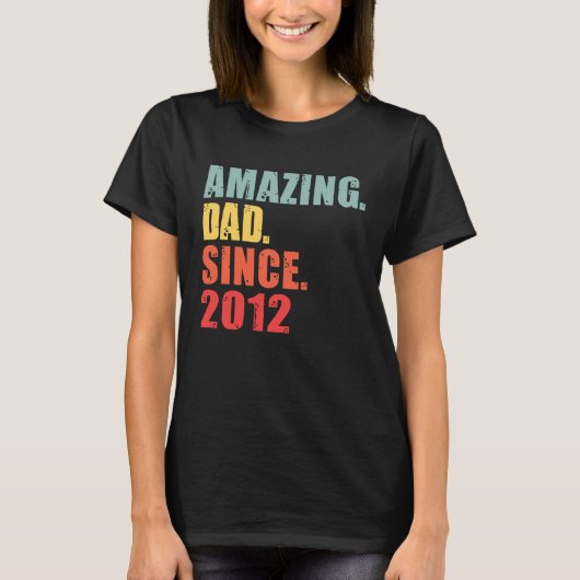 T-shirt Papa incroyable 2012 Depuis 2012 (Devant)