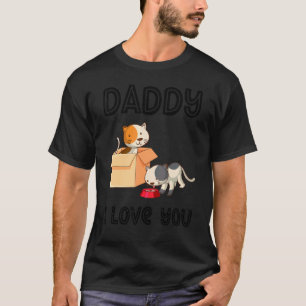 T-shirt Papa Je t'aime Kitty Chats Enfants Fête des pères 