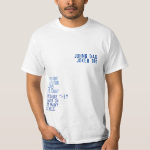 T-shirt PAPA JOKES 101 Fête des pères BLUE FUNNY GUY