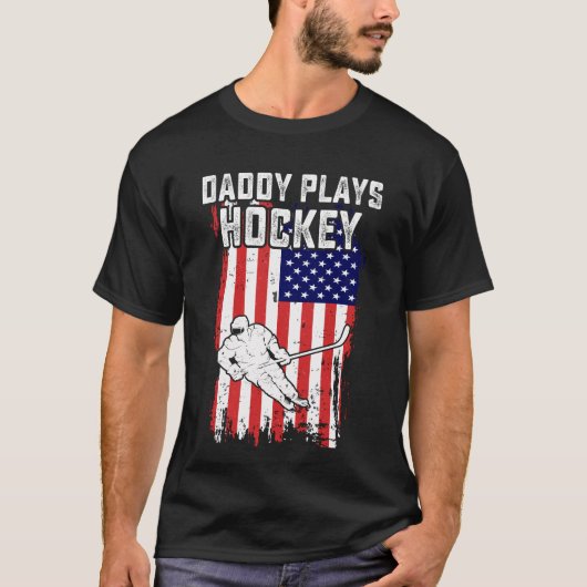 T-shirt Papa joue au hockey, papa au hockey (Devant)