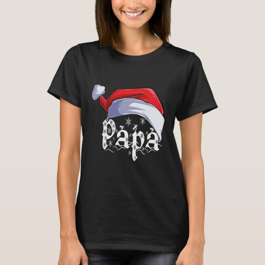 T-shirt Papa Joyeux Noël Père Noël Noël Joyeux Noël Match  (Devant)
