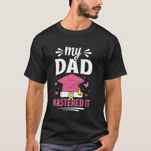 T-shirt Papa l'a maîtrisé diplômé d'un master léopard (Devant)