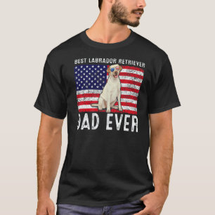 T-shirt Papa Labrador Retriever Drapeau Américain Usa Chie