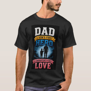 T-shirt 👨 Papa, le héros d'un fils, le premier amour d'un