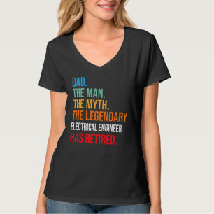 T-shirt Papa Le Légendaire Ingénieur Électrique A Retraité