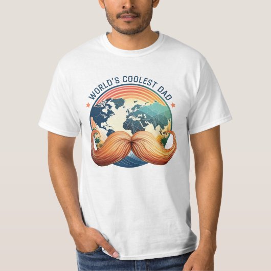 T-shirt Papa le plus cool du monde (Devant)