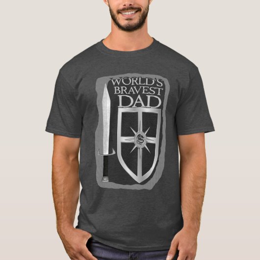 T-shirt Papa le plus courageux du monde (Devant)