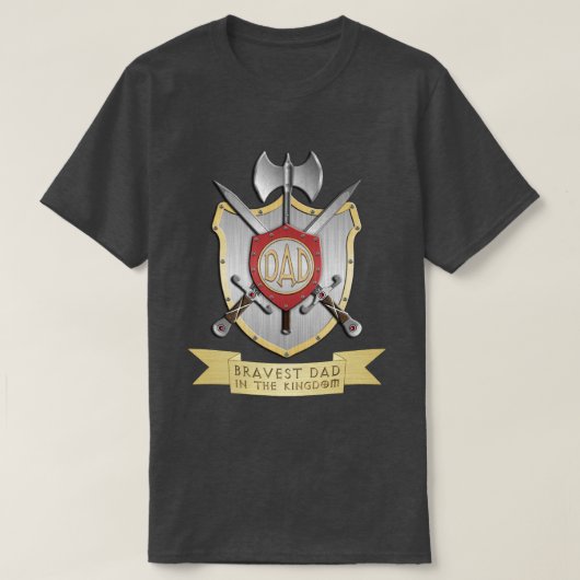T-shirt Papa le plus courageux du Royaume (Design devant)