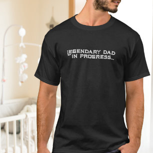 T-shirt Papa Légendaire en Cours Blanc en Distress