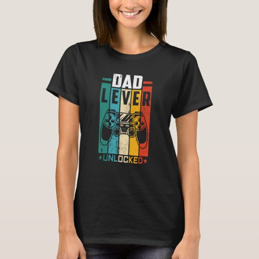 T-shirt Papa Level Unlocked (Devant)