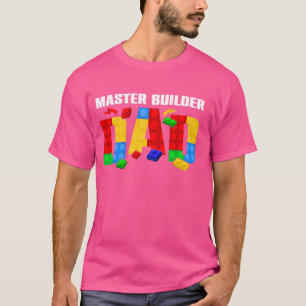 T-shirt Papa Maître Constructeur Jouets de Briques Famille