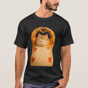 T-shirt Papa Maman Chat Drôle Kawaii Amoureux Cœur Hommes