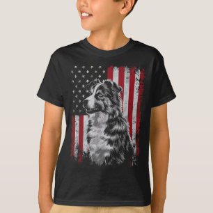 T-shirt Papa Maman Chien Border Collie Amérique 4 juillet