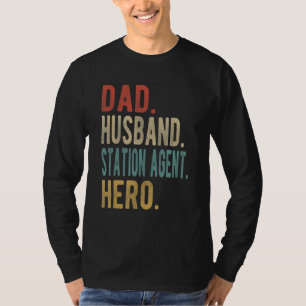 T-shirt Papa mari agent de la gare Héros masculin