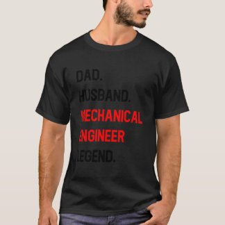 T-shirt Papa Mari Ingénieur Mécanique Légende Emploi de Bu