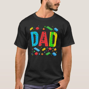 T-shirt Papa Master Builder Blocs de briques Blocs Famille
