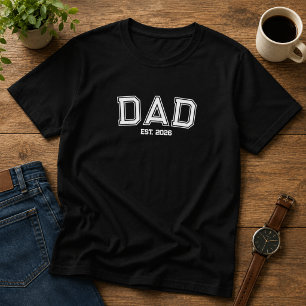 T-shirt Papa Minimaliste Année de Création Nouveau Père