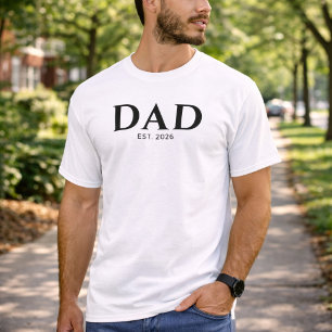 T-shirt Papa Minimaliste Moderne Établit
