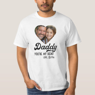 T-shirt Papa mon coeur photo de héros, rétro