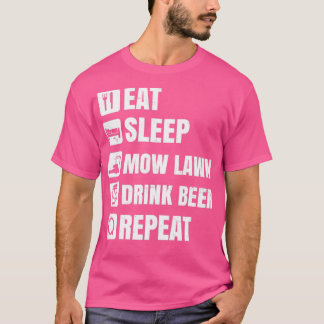 T-shirt Papa Mowing Shirt Manger Sleep Don répété