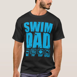 T-shirt Papa natation drôle fier nageur père humour pères