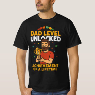T-shirt Papa Niveau Déverrouillé - Drôle cadeau de fête du