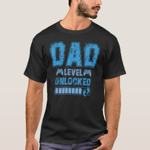 T-shirt Papa Niveau Déverrouillé Grossesse De Gamer Bientô