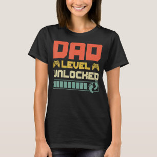 T-shirt Papa Niveau Déverrouillé Grossesse De Gamer Bientô