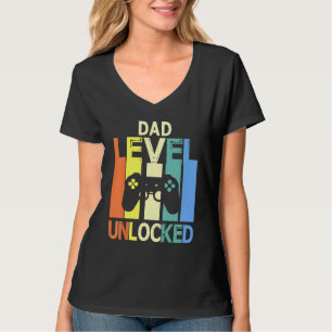 T-shirt Papa Niveau Déverrouillé Joyeux Père Jour Joueur P