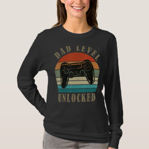 T-shirt Papa Niveau Déverrouillé Vintage Retro jeu vidéo