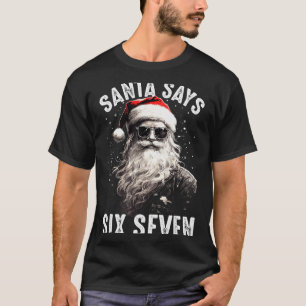 T-shirt Papa Noël drôle dit six sept chemises de Noël garç