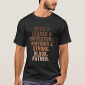 T-shirt Papa Noir Junenth Fête Des Pères Noir Afro-América (Devant)
