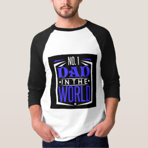 T-shirt Papa numéro 1 au Monde Bleu Fête des Pères