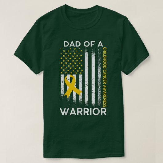 T-shirt Papa Of A Warrior Chilhood Cancer Awareness flag R (Design devant)