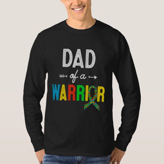 T-shirt Papa Of A Warrior Sensibilisation sur l'autisme Su (Devant)