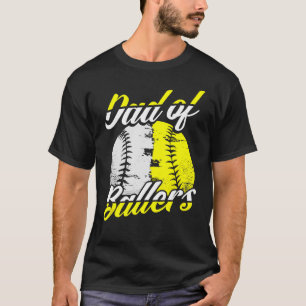 T-shirt Papa Of Ballers Fier Sport Papa Ball Les Enfants F