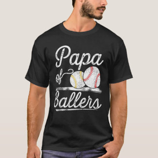T-shirt Papa Of Ballers Funny Baseball Softball Don De
