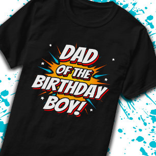 T-shirt Papa of Birthday Boy Superhero Comics Party