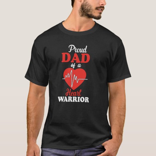 T-shirt Papa Of Heart Warrior Sensibilisation à la DJC Déf (Devant)