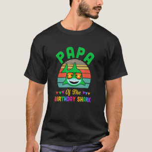 T-shirt Papa Of Shark Birthday Papa Matching Family