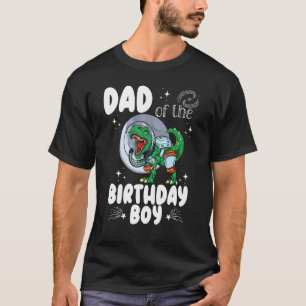 T-shirt Papa Of The Birthday Boy Astronaut Dinosaur Annive