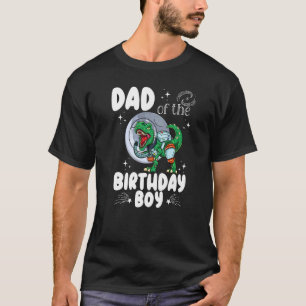 T-shirt Papa Of The Birthday Boy Astronaut Dinosaur Annive