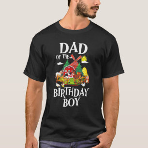 T-shirt Papa of the Birthday Boy Barnyard Farm Animals Tra