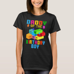 T-shirt Papa Of The Birthday Boy Building Blocks Famille M