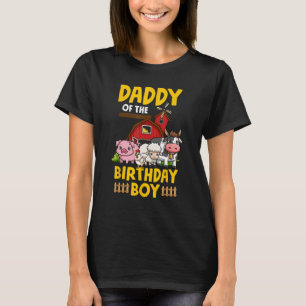 T-shirt Papa Of The Birthday Boy Farm Animals Barnyard Pa