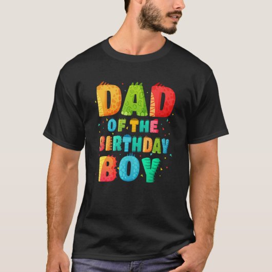 T-shirt Papa Of The Birthday Boy Rex Dinosaur Daddy Papa 3 (Devant)