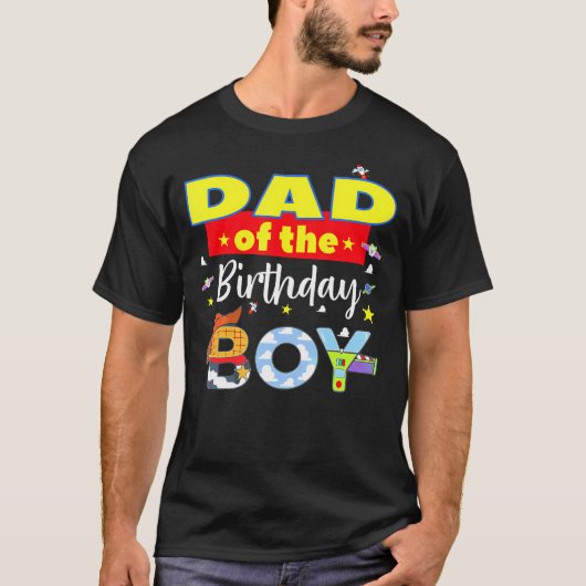 T-shirt Papa Of The Birthday Boy Toy Familly Matching Stor (Devant)