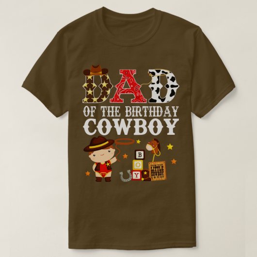T-shirt Papa of the Birthday Cowboy 1st Birthday Cowb (Design devant)